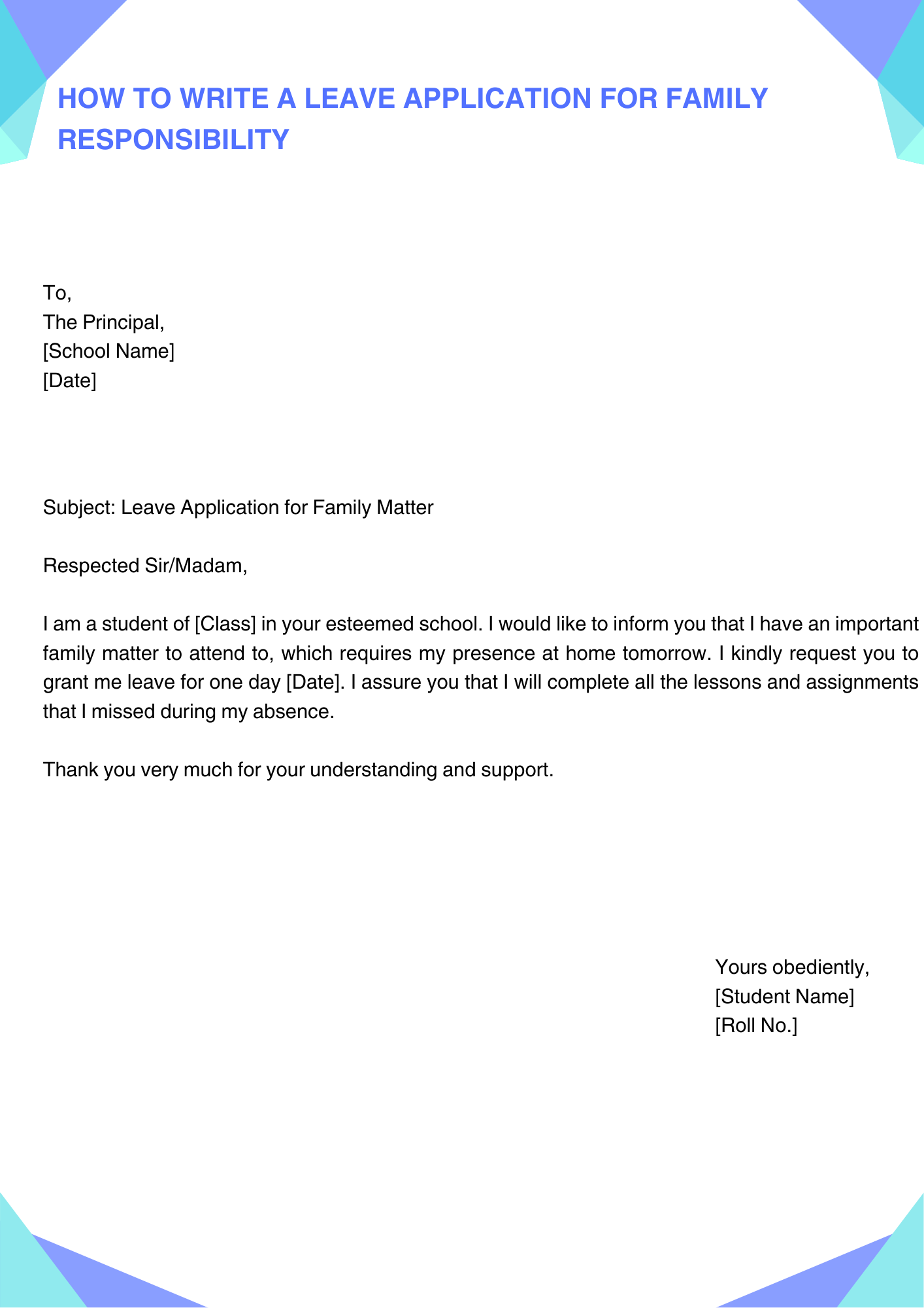 Leave Application for Family Responsibility