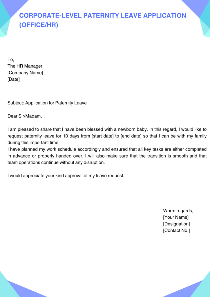 Paternity Leave Application (Format+ 7 best Samples & Tips for ...