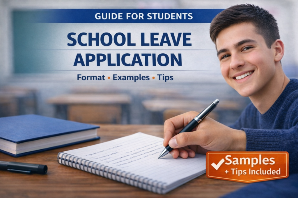 School Leave Application for Various Reasons (Format & 7 + Samples ...