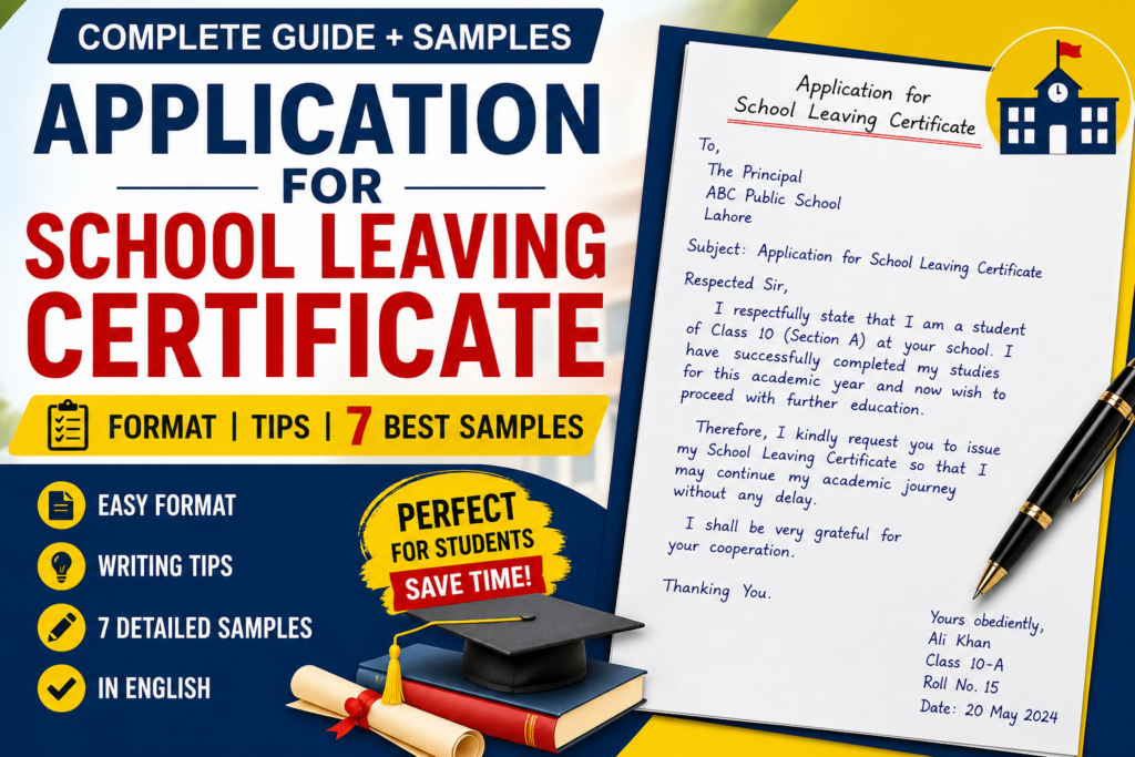 Application for School Leaving Certificate (Format + 7 Best Samples ...