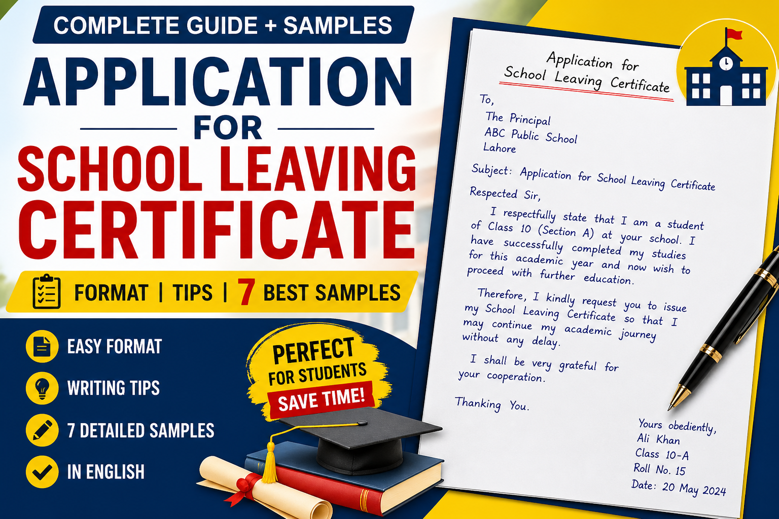 Application For School Leaving Certificate Format 7 Best Samples 